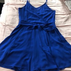 Express Royal Blue Zip Up / Tie Romper